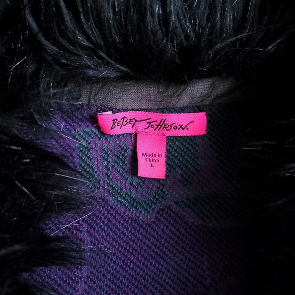 Vintage Betsey Johnson 90s Y2K Floral Spider Penny Lane Duster Knit Coat - Picture 4 of 12